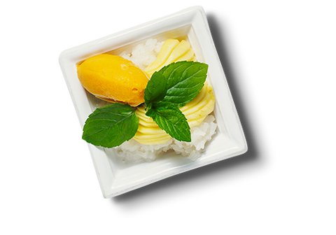 54. Klisterris med sød mango & kokos is
